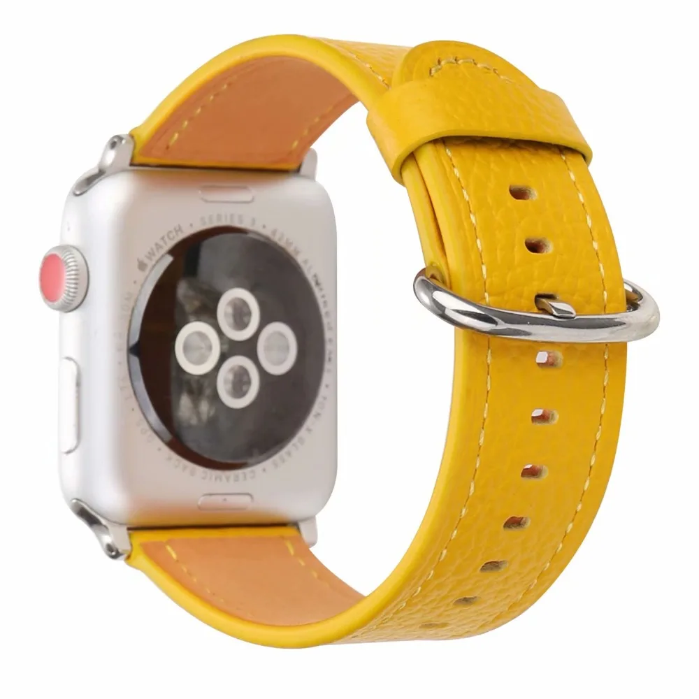 44 мм классический кожаный ремешок для apple watch серии 4, версия 1, 2, 3, ремешок поводок собаки сменный Браслет для apple watch 44/42/40/38 мм