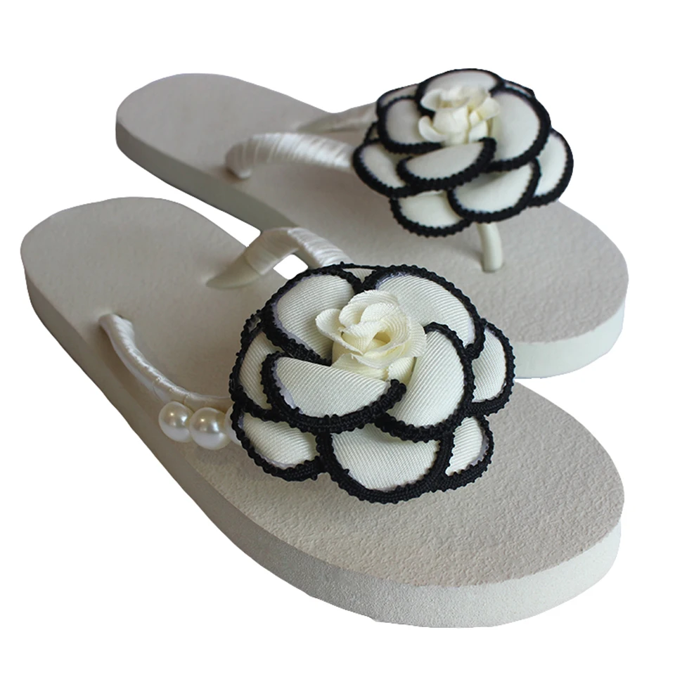 Женские Вьетнамки с цветочной подошвой из ЭВА модные повседневные и пляжные