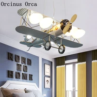new art color fighter chandelier boysbedroom childrens room light modern cartoon creative led aircraft chandelier