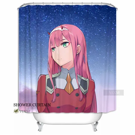 Vixm домашний Дарлинг в Franxx Zero Two& Ichigo ткань занавеска для душа Сексуальная японская анимация занавеска для ванной комнаты - Цвет: VIXM306