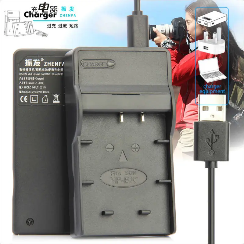Zhenfa USB Зарядное Устройство для Sony HDR-AS15/B HDR-PJ240/B HDR-PJ240/L HDR-PJ240E HDR-PJ270/B HDR-PJ270/L HDR-AS200V