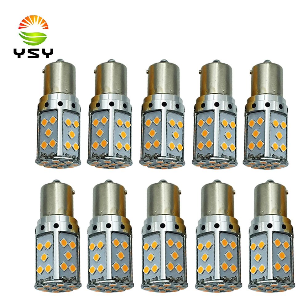 YSY 10X T20 7440 W21W светодиодный лампы 3030 35SMD Canbus 1156 BAU15S PY21W BA15S P21W для автомобилей