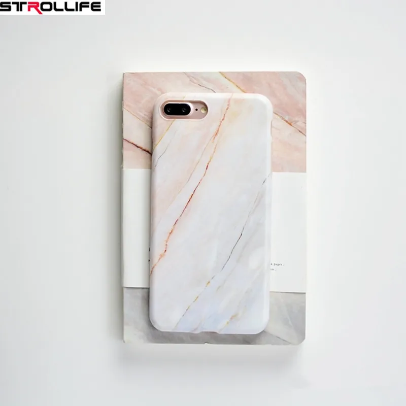 STROLLIFE модные гранит коралловый телефонные чехлы под мрамор для iphone 7 Чехол Мягкий