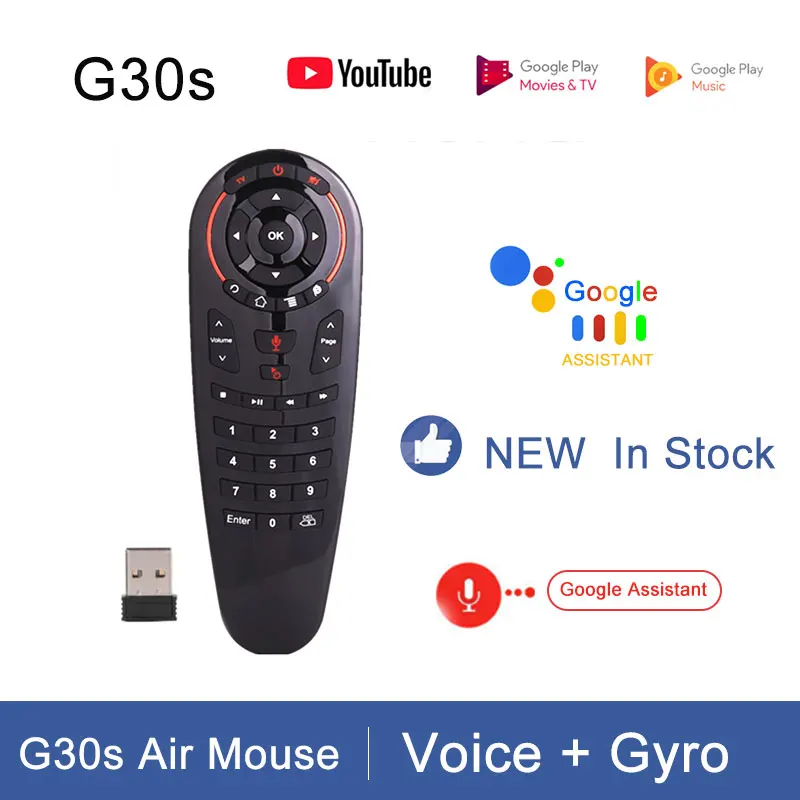 NEW G30 Voice Remote Control 2.4G Wireless Air Mouse Microphone Gyroscope IR Learning for Android TV Box of X96 max T95Q | Электроника