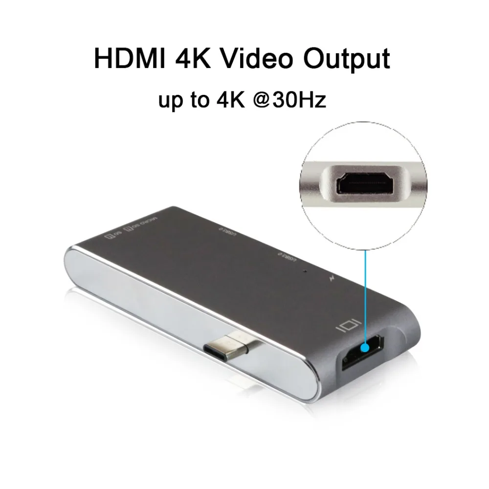 Новый USB C Мульти Combo Type зарядный порт + 4K HDMI 2 порта 3 0 SD/TF кардридер для Macbook 12 Pro 13 15