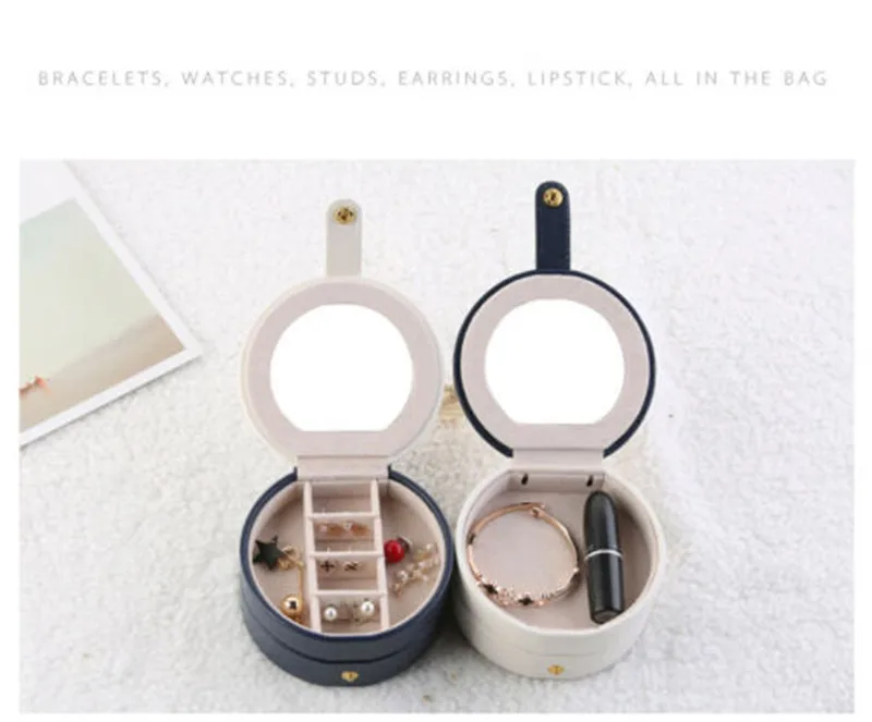 Женская модная однотонная вместительная портативная шкатулка для