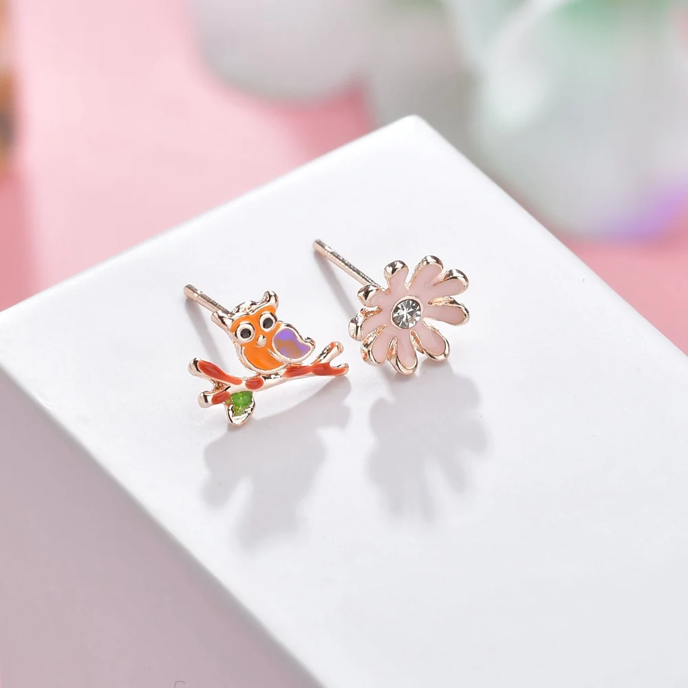 MissCyCy милые микс стиль сова облако цветы мороженое Радуга серьги гвоздики для