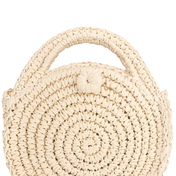 Пляжная сумка с круглым бумажным канатом Летняя мини винтажная кожаная ручной