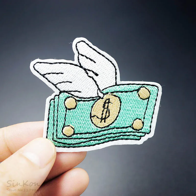 Нашивка С Вышивкой Flying Money 5 5x6 см|iron on patches|iron onpatch iron |