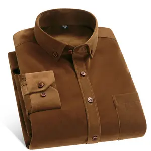 Мужская Вельветовая рубашка camisa, однотонная Мягкая Повседневная рубашка с длинным рукавом, высокого качества, размера плюс 4XL, для весны и осени