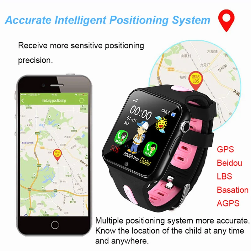Детские умные часы детей V5K GPS местоположение спорт ребенок SmartWatch