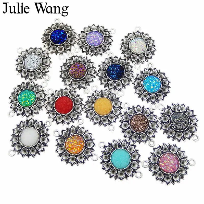 Соединители Julie Wang из искусственного кабошона 10 шт. мм подвеска сплава в форме