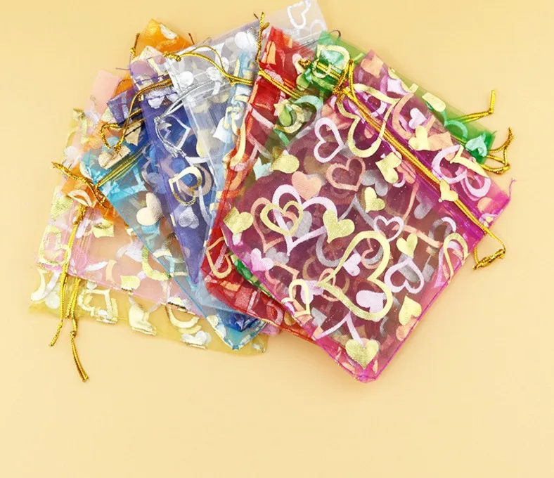 100 шт./упак. прозрачные подарочные пакеты из органзы для свадебной вечеринки