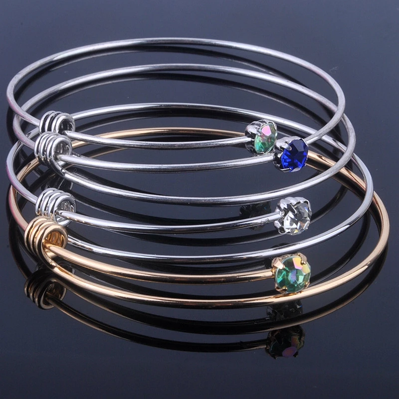 1 шт. позолоченные и серебряные проволочные браслеты из нержавеющей