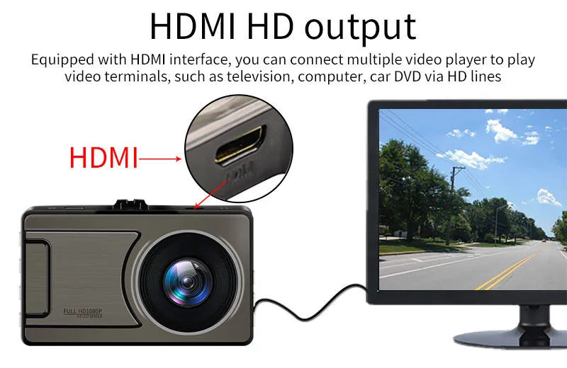 Видеорегистратор Full HID 1080 P " экран 170 градусов DVR Автомобильный видеорегистратор с ночным видением g-сенсор циклическая запись Dashcam