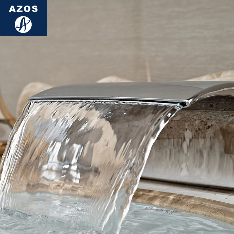 Azos Split FaucetWaterfall латунный хромированный переключатель холодной и горячей воды