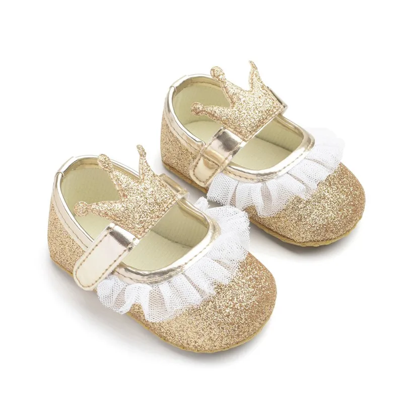 

Fashion Princess Baby Girls Shoes Crown Shaped Newborn Infant Toddler Soft Bottom First Walker Popular Shoes