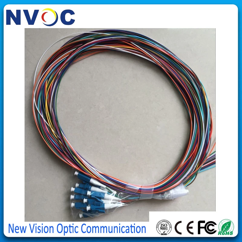 12 волокон LC/UPC 9/125 волоконно оптический косичка цветов SM(9/125) G652D Φ 1 5 м 2