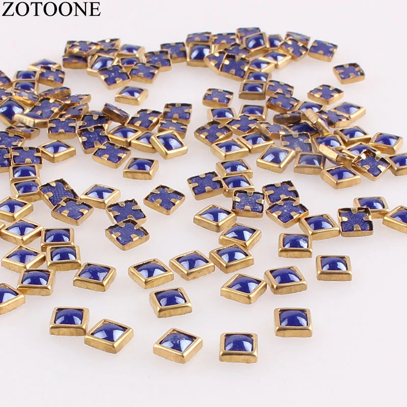 ZOTOONE 50PCS 4X4MM Wrapping Glue On Rhinestones For Clothes Nails Art DIY Flatback Sewing Accessory Sticker | Дом и сад