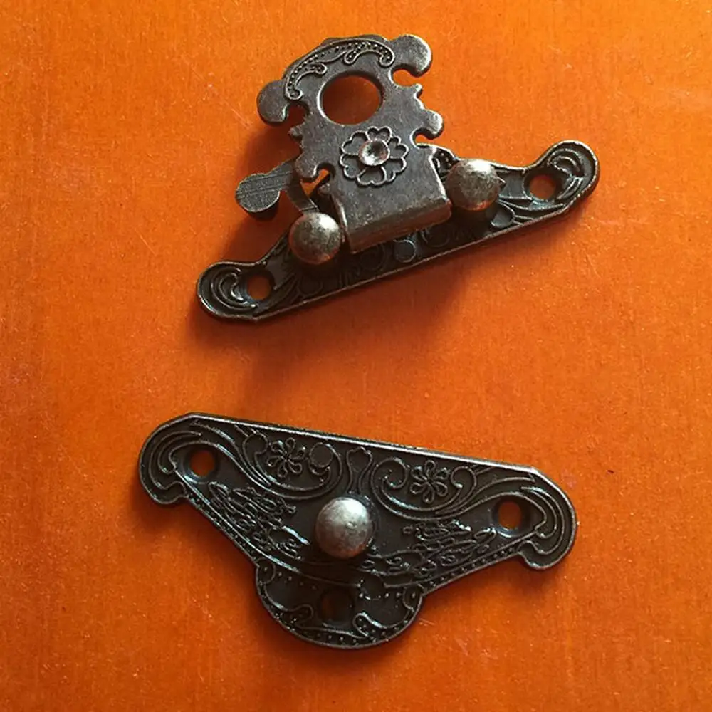 Антикварные декоративная защелка Винтаж ювелирные изделия деревянный ящик с