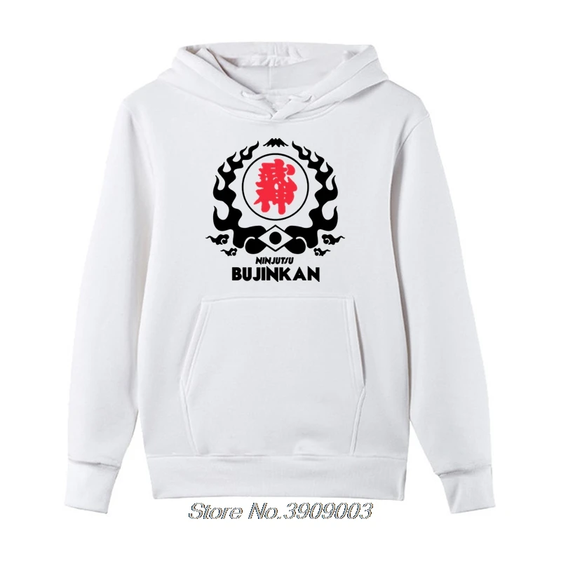 white Мужская Флисовая Толстовка с капюшоном редкая Ninjutsu Bujinkan логотип Япония военные толстовки крутая куртка Harajuku уличная - Цвет: white