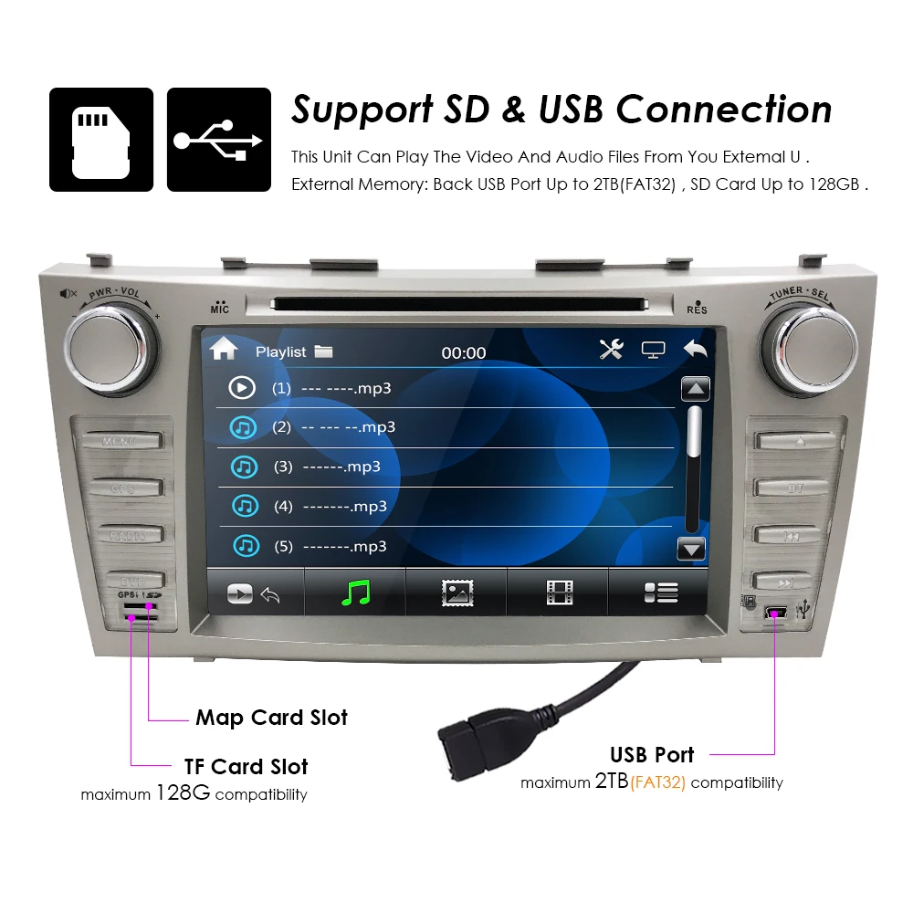 Аудио Авторадио 2 Дин DVD gps мультимедийный плеер для Toyota Camry 2007 2008 2009 2011 2010 Aurion 2006