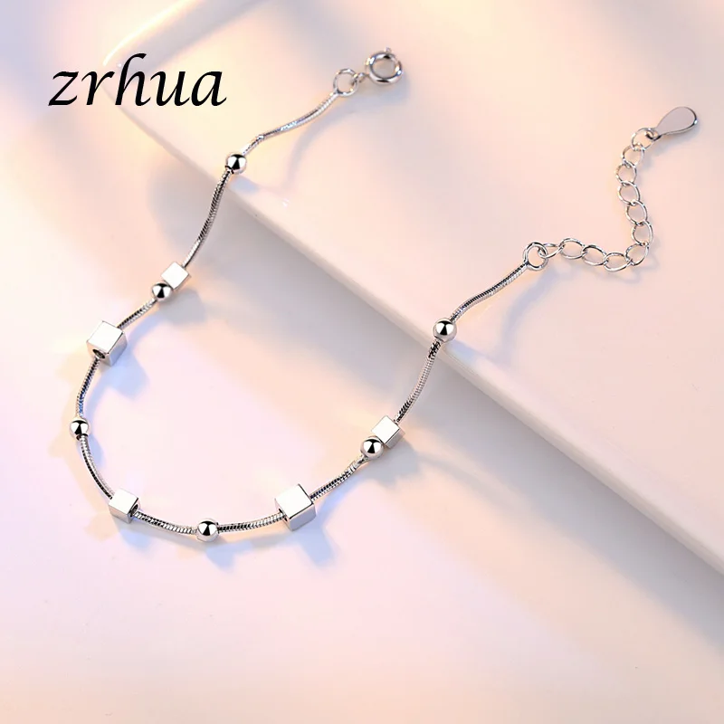 ZRHUA серебро 925 ювелирные изделия женский браслет для свадьбы блестящий циркон