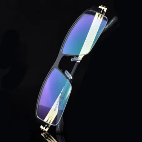 Super Thin light alloy Mens Half Rim Eyeglass Frame Spring Hinged Optical Glasses Gold Business style fashion 7658 | Аксессуары для