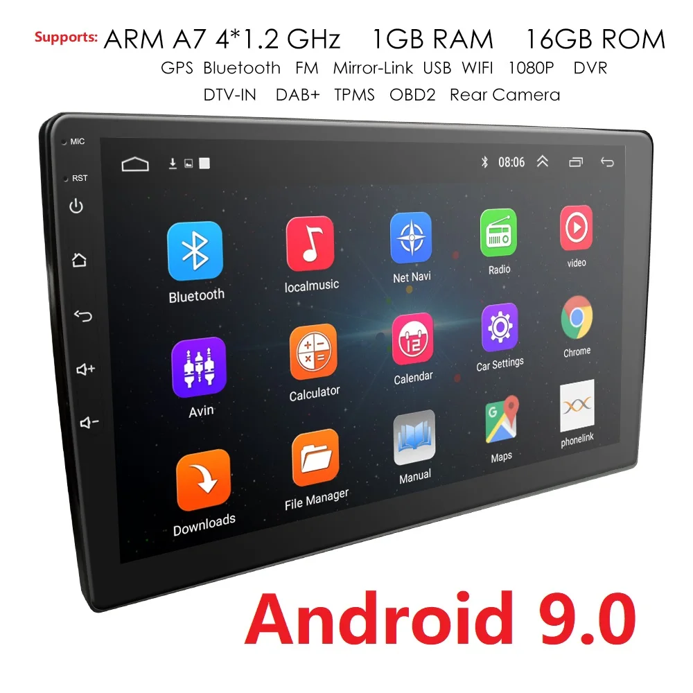 2Din Android автомобильный мультимедийный плеер RAM 1G ROM 16G GPS Навигация BT DAB FM USB wifi без dvd