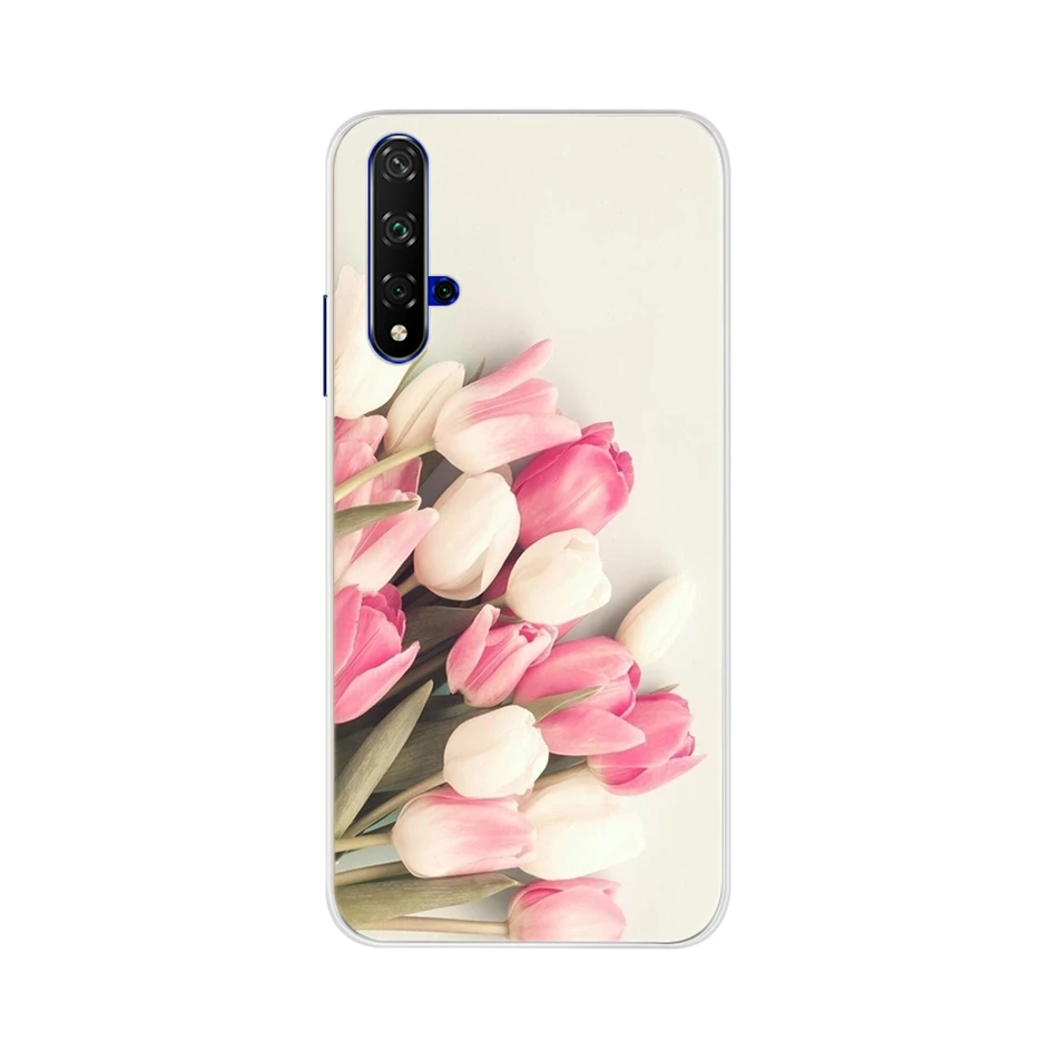 Чехол с цветами для Honor 20 чехол Huawei S мягкий телефона из ТПУ рисунком Pro 20pro