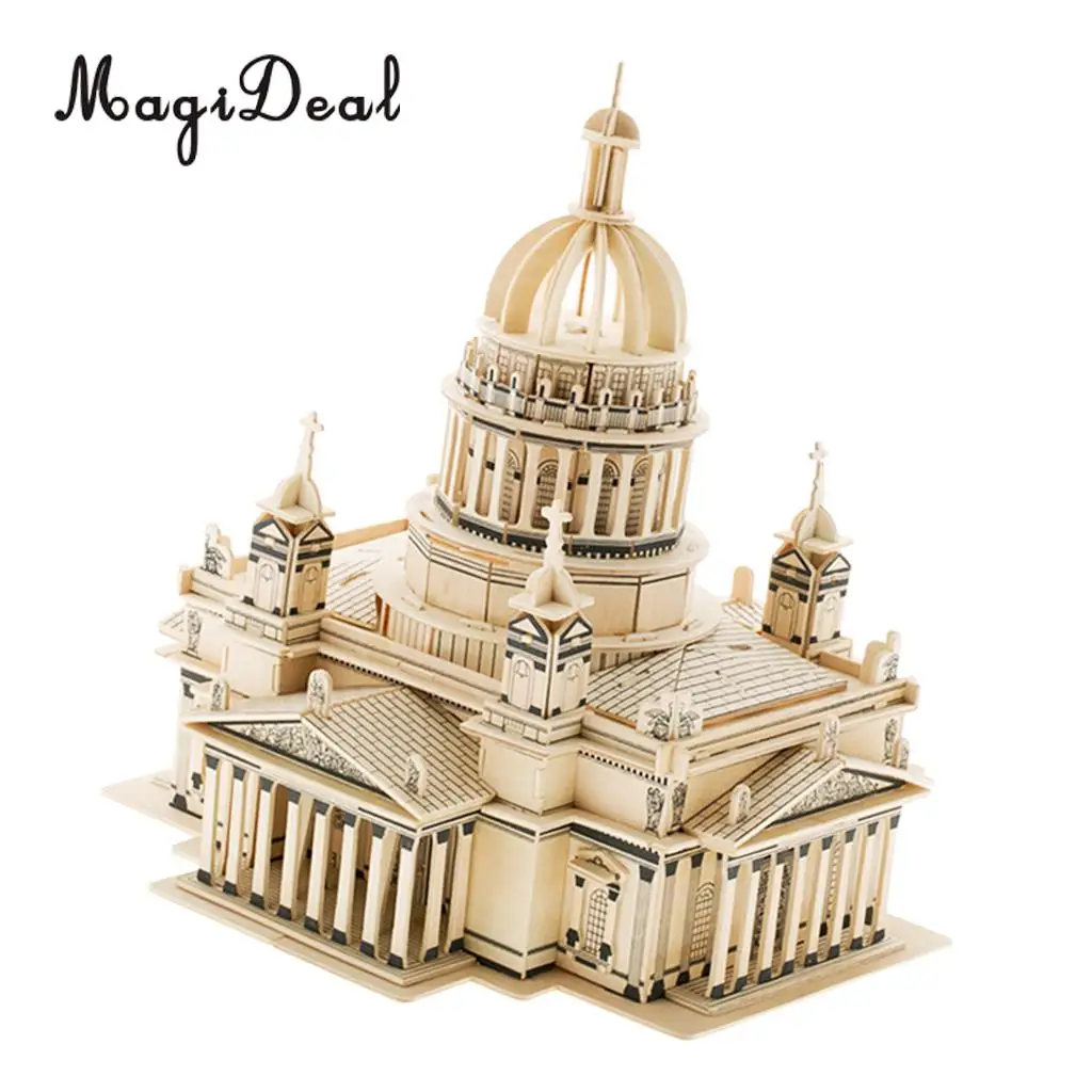 Деревянная 3D головоломка DIY сборка церковное Здание Модель архитектура для детей и взрослых Головоломка детская игрушка подарок