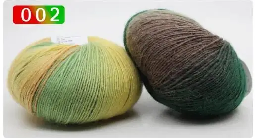 color number 002 TPRPYN 1 шт. = 50 г 1 шт. кашемировая пряжа вязаная крупная ручная вязка шерстяная Радужная цветная вязка счеты шерсть спицы для пряжи Croche - Цвет: color number 002