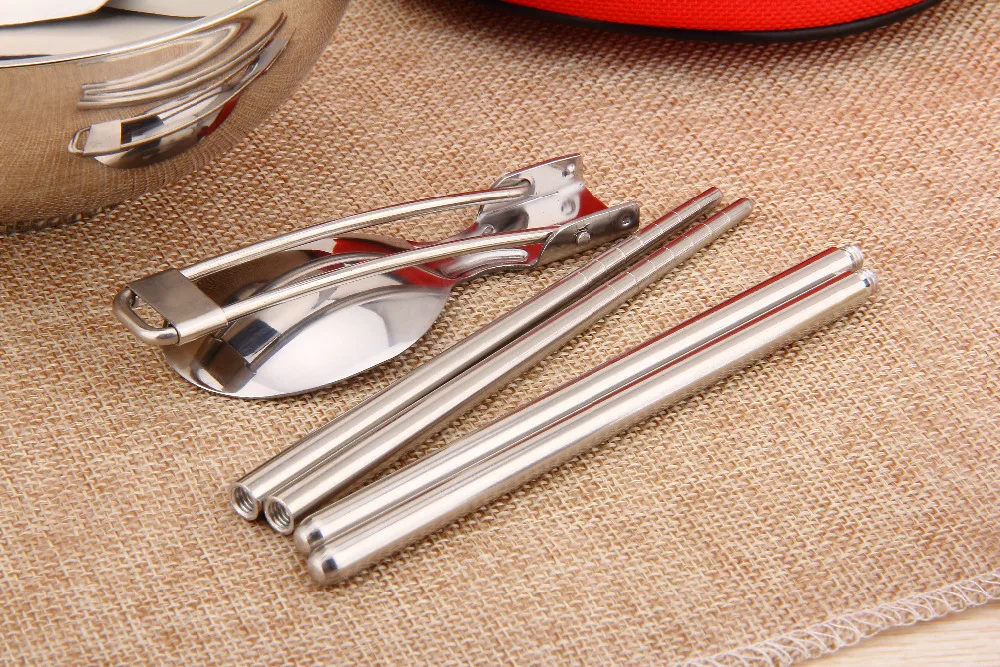 Wholesale Outdoor Camping Portable Stainless Steel Tableware Sets Picnic Cutlery Set | Дом и сад