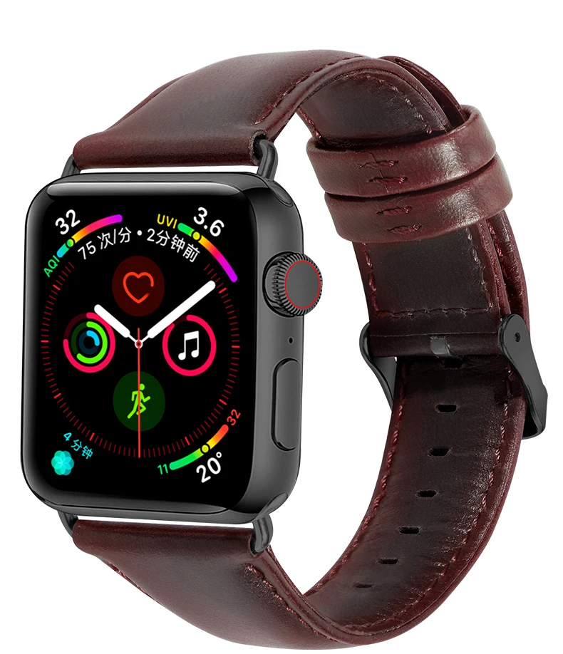 Ремешок из натуральной кожи для apple watch 4, 5, ремешок 44 мм, 40 мм, iwatch 42 мм, 38 мм, браслет для apple Watch 4, 3, 2, 1, аксессуары