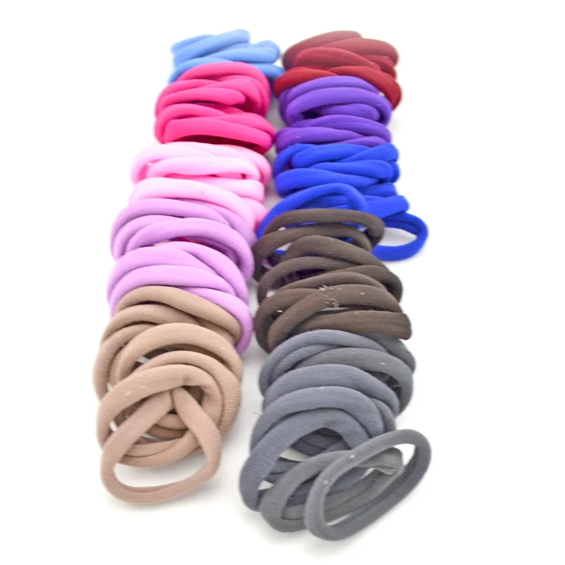 

Lots 100 Pcs 4CM Hair Ties Accessories Scrunchy Elastic Bands Girls Decorations Headdress Acessorios Gum