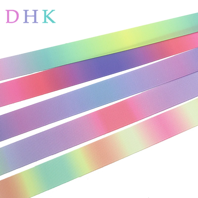 

DHK 50 ярдов, градиентные цвета, Печатный Grosgrain, женский головной убор, украшение, оптовая продажа OEM S1044