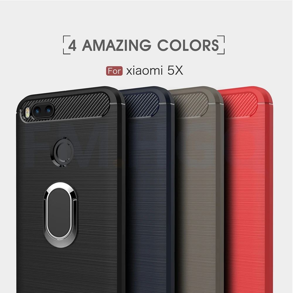 Силиконовые ТПУ чехлы из углеродного волокна для Xiaomi Mi 5X магнитный автомобильный
