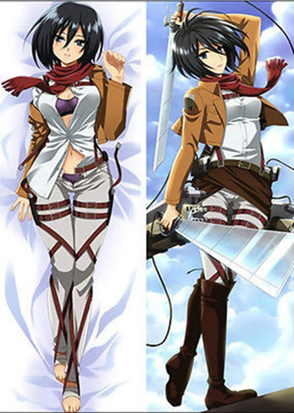 Аниме игра Подушка Dakimakura чехол атака на Титанов 150*50 подарок | Дом и сад