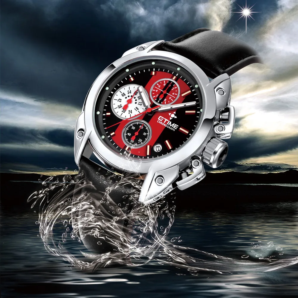 2017 новые роскошные мужские модные деловые черные часы из натуральной кожи