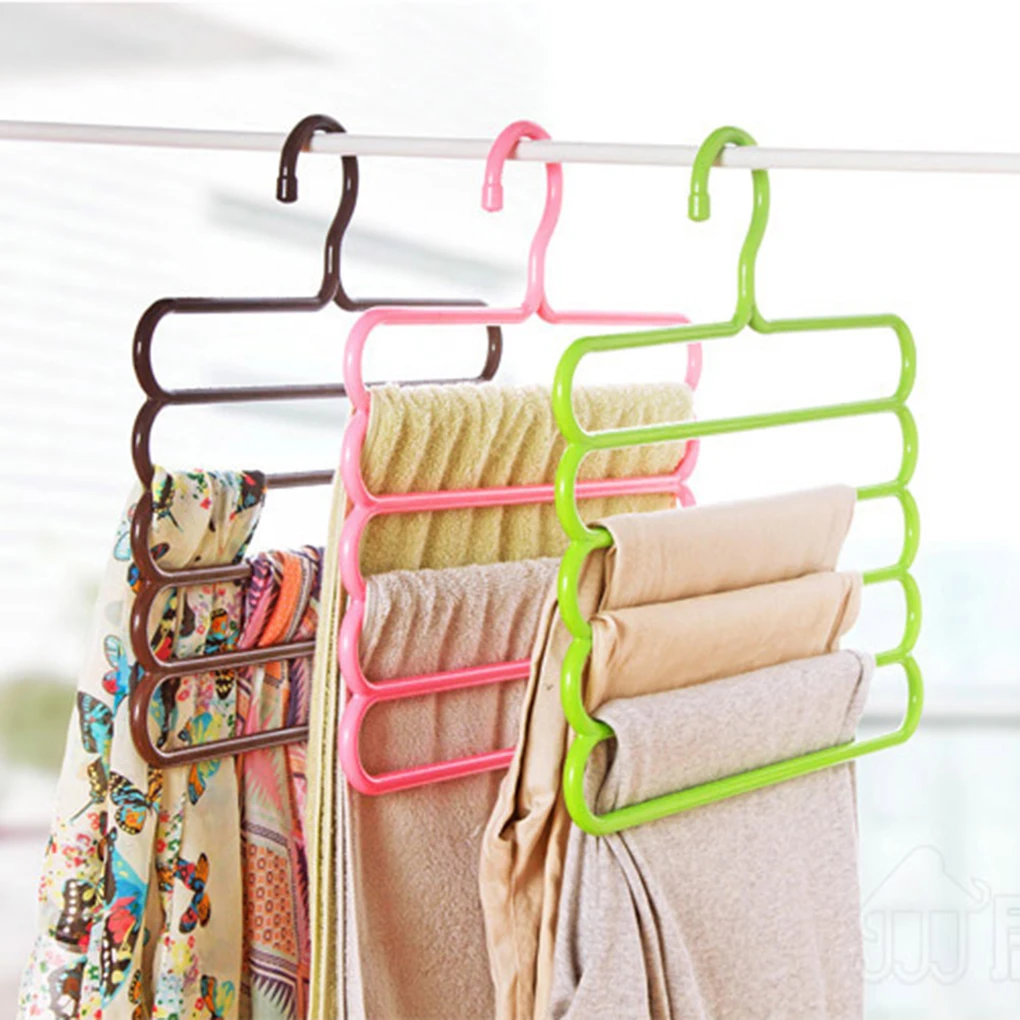 

5 Layers Clothes Rack Holder Hook Pants Trousers Denim Jeans Scarf Coat Hanger