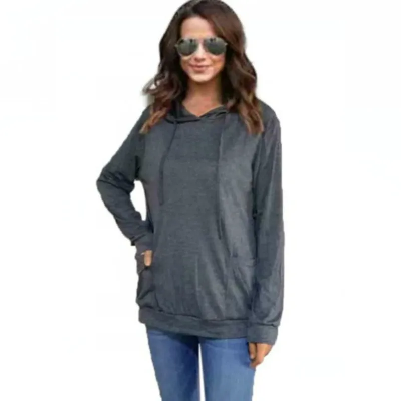 

Autumn Winter Women Clothes Hooded Sweatshirt Solid Multiple Color Straight Type Full Length Sleeve Size S To 3XL Female Hoodies