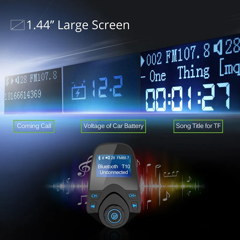 Автомобильный MP3 аудио плеер T10 Bluetooth FM передатчик беспроводной модулятор