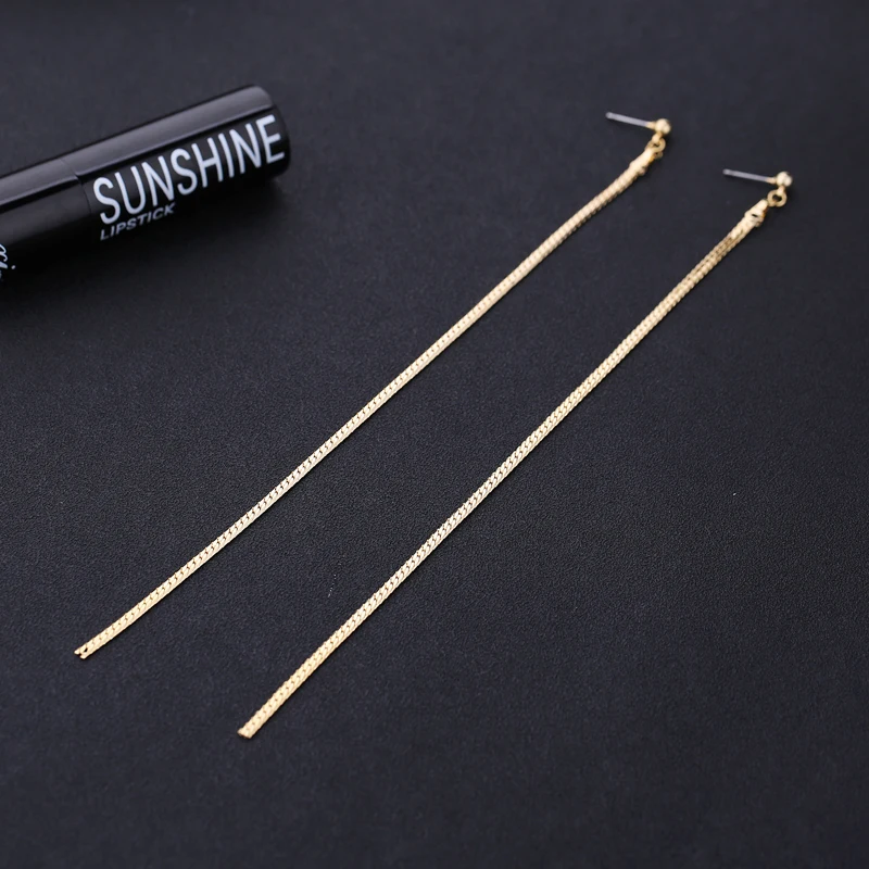 TDQUEEN супер длинные серьги с кисточками медная цепочка Позолоченные хорошего