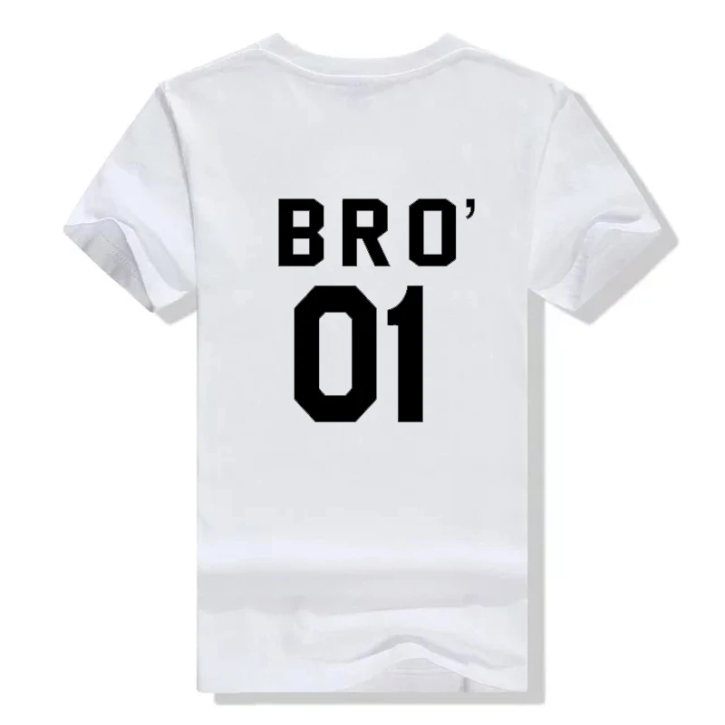 BRO 01 BRO 02 братья футболки tumblr битник друзья футболка для мужчин хлопок bro футболки для девочек модная bff Мужская футболка, топ с короткими рукавами