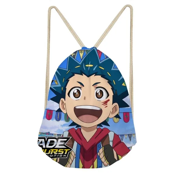 As Pictures ThiKin повседневная майка для мальчиков сумки на шнурке Горячая игра Beyblade Burst Evolution печать детский рюкзак с мягкой спинкой студенческий мешок - Цвет: As Pictures