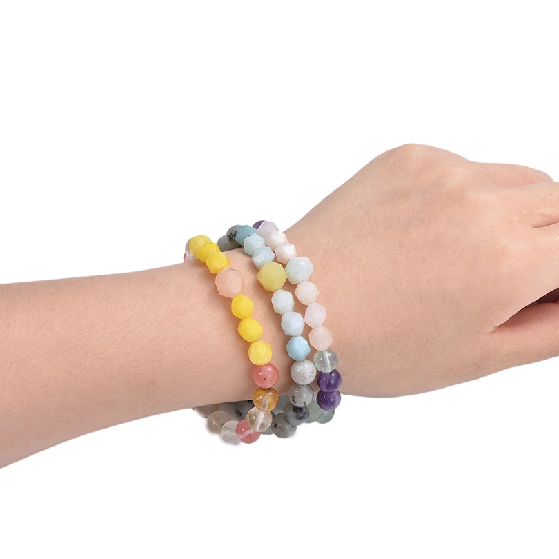 Fashion Natural Stone Beaded Bracelet Boho Charm Round Yoga Bracelets Wristband Jewelry for Women Men Gifts Pulsera Hombre | Украшения и