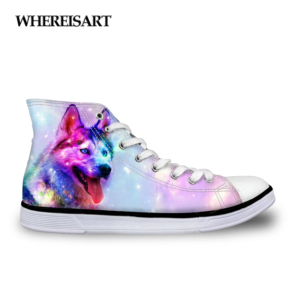 WHEREISART Galaxy/женская модная Осенняя повседневная обувь с милым принтом собаки хаски