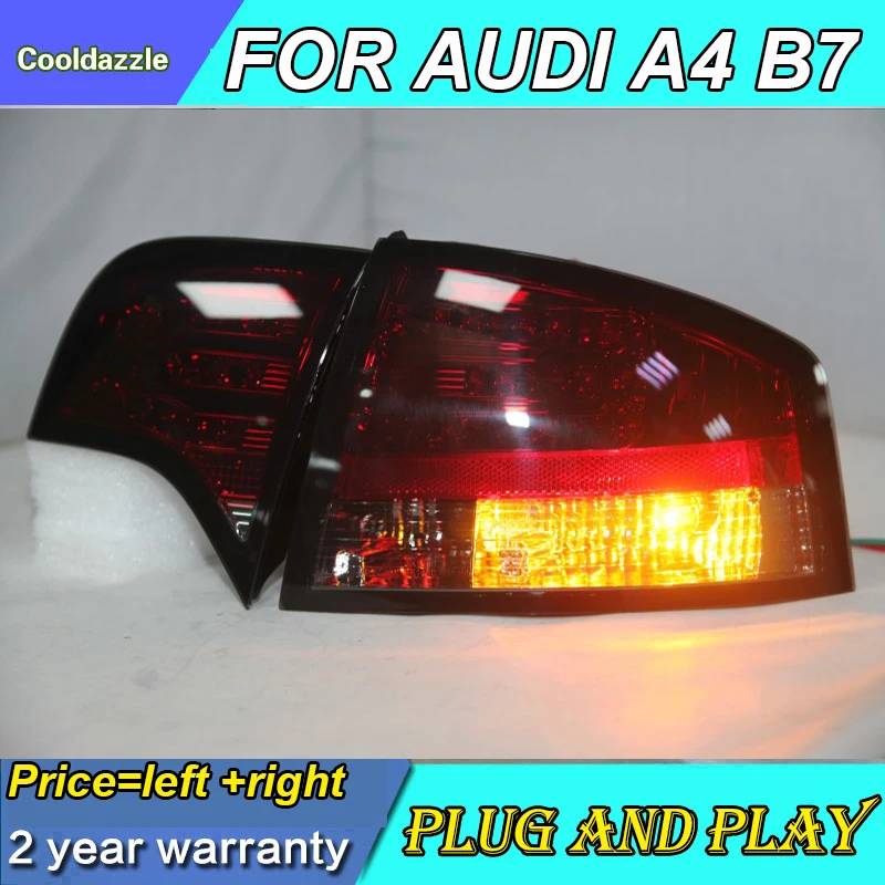 Задние фонари для AUDI A4 B7 задние 2005 2006 2007 2008 год задний фонарь дымчатый черный|Фара