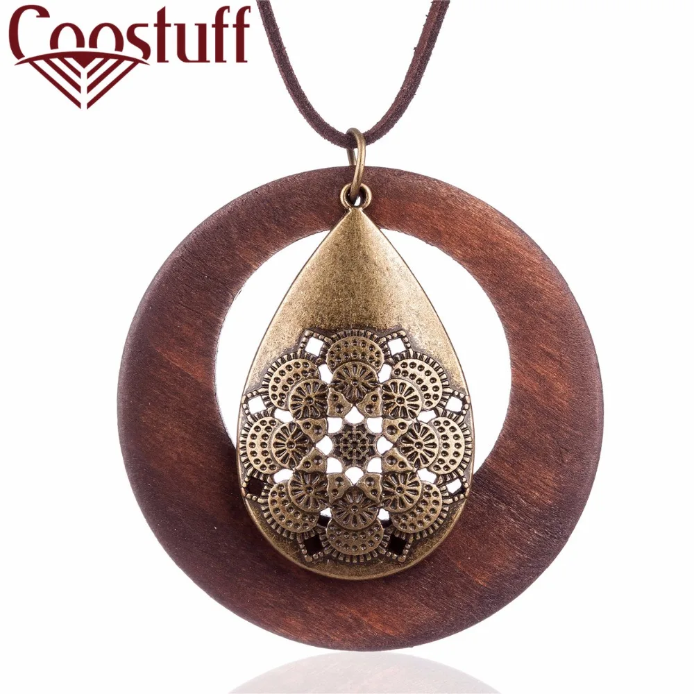 Винтажные женские Ожерелья для мужчин Jewelry основа для кулонов и ожерелья деревянный кулон ожерелье Mujer колье-ошейник женские длинные Цепочки и ожерелья