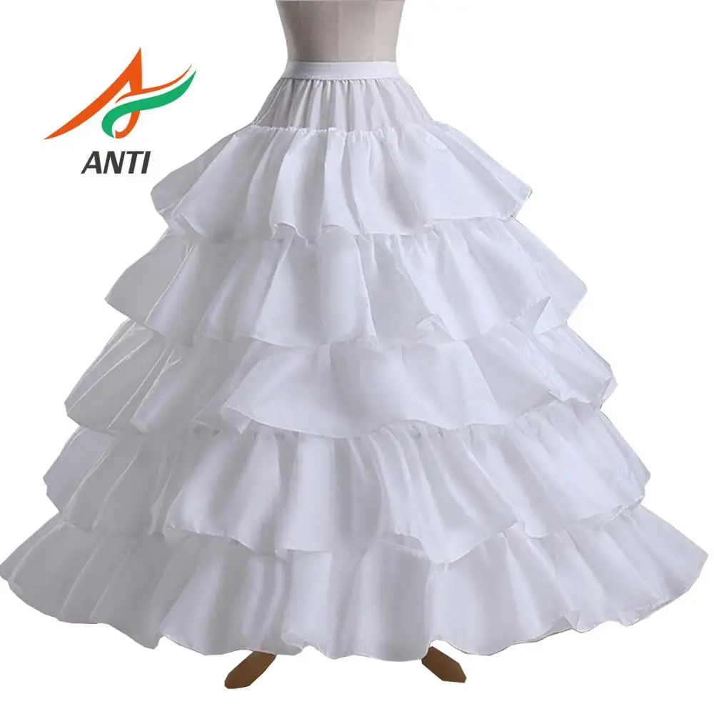 

ANTI 4 Hoops 5 Layers Ball Gown Petticoats Black Petticoat Crinoline Underskirt Big Ruffle Wedding Accessories Tulle Underskirts